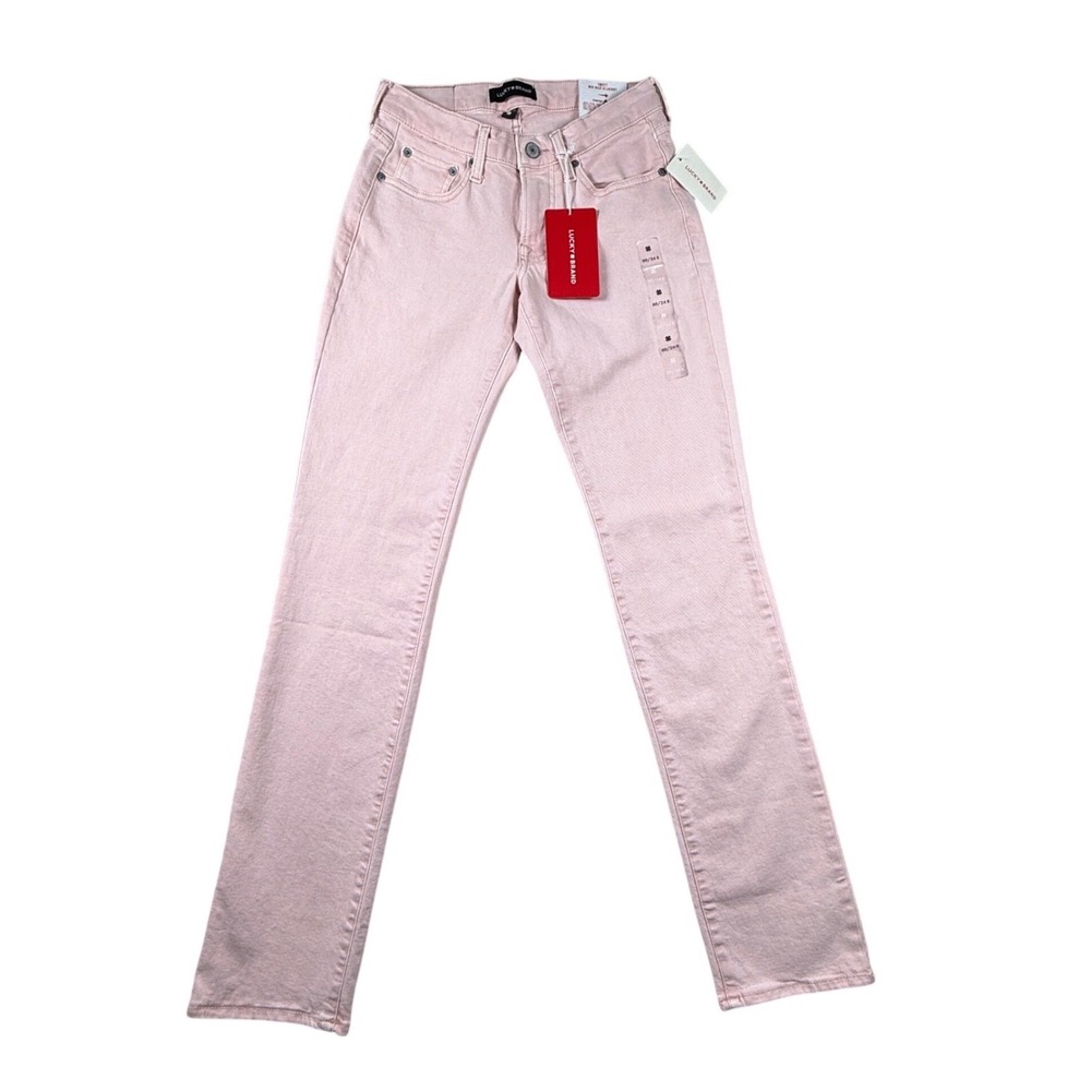Lucky Brand Sweet Mid Rise Straight Jeans Pink Got Me Blushin 00/24R NWT